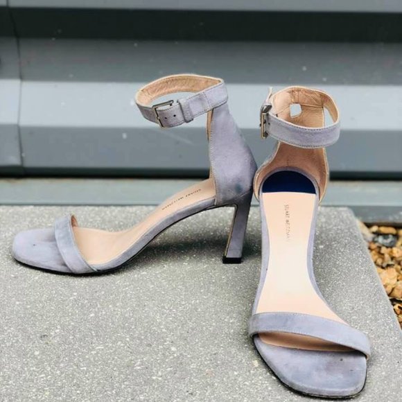 Stuart Weitzman Blue Strappy Heels - Picture 1 of 7